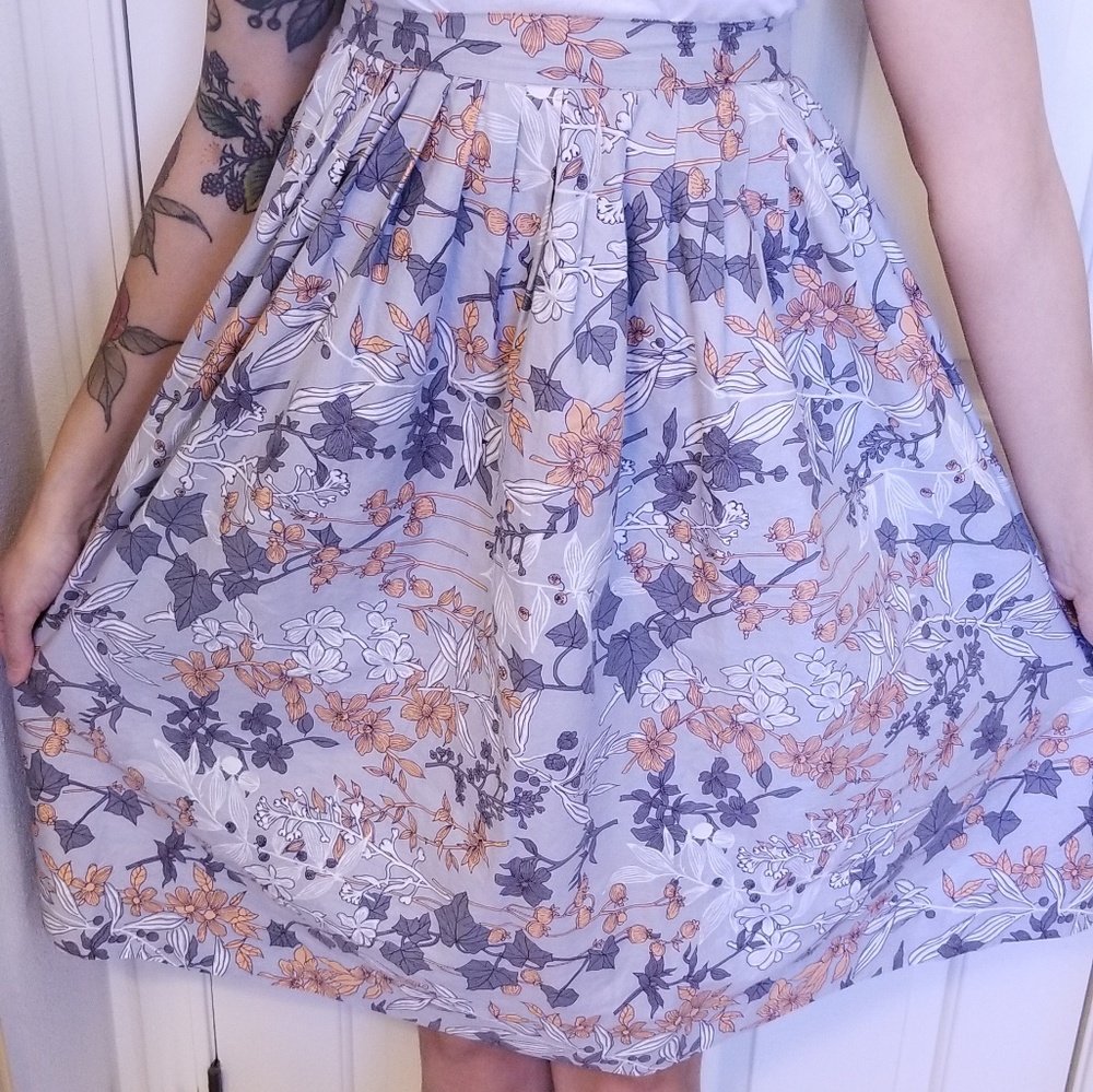 Vintage style printed skirt